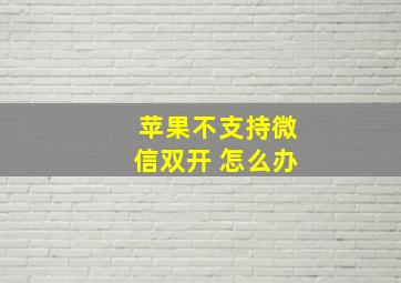 苹果不支持微信双开 怎么办